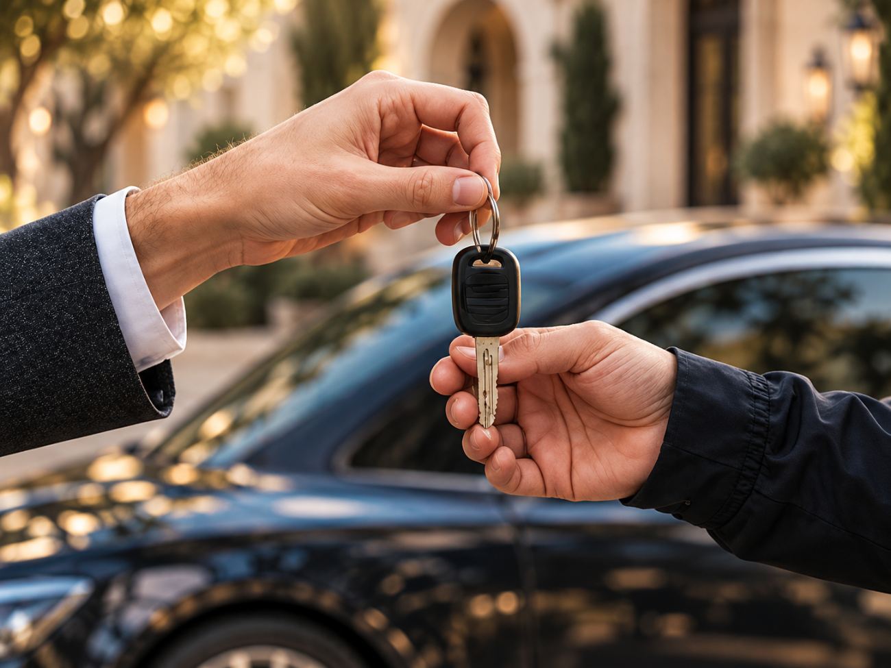 Persoonlijke sleuteloverdracht van een auto voor vervoer naar Zuid-Europa